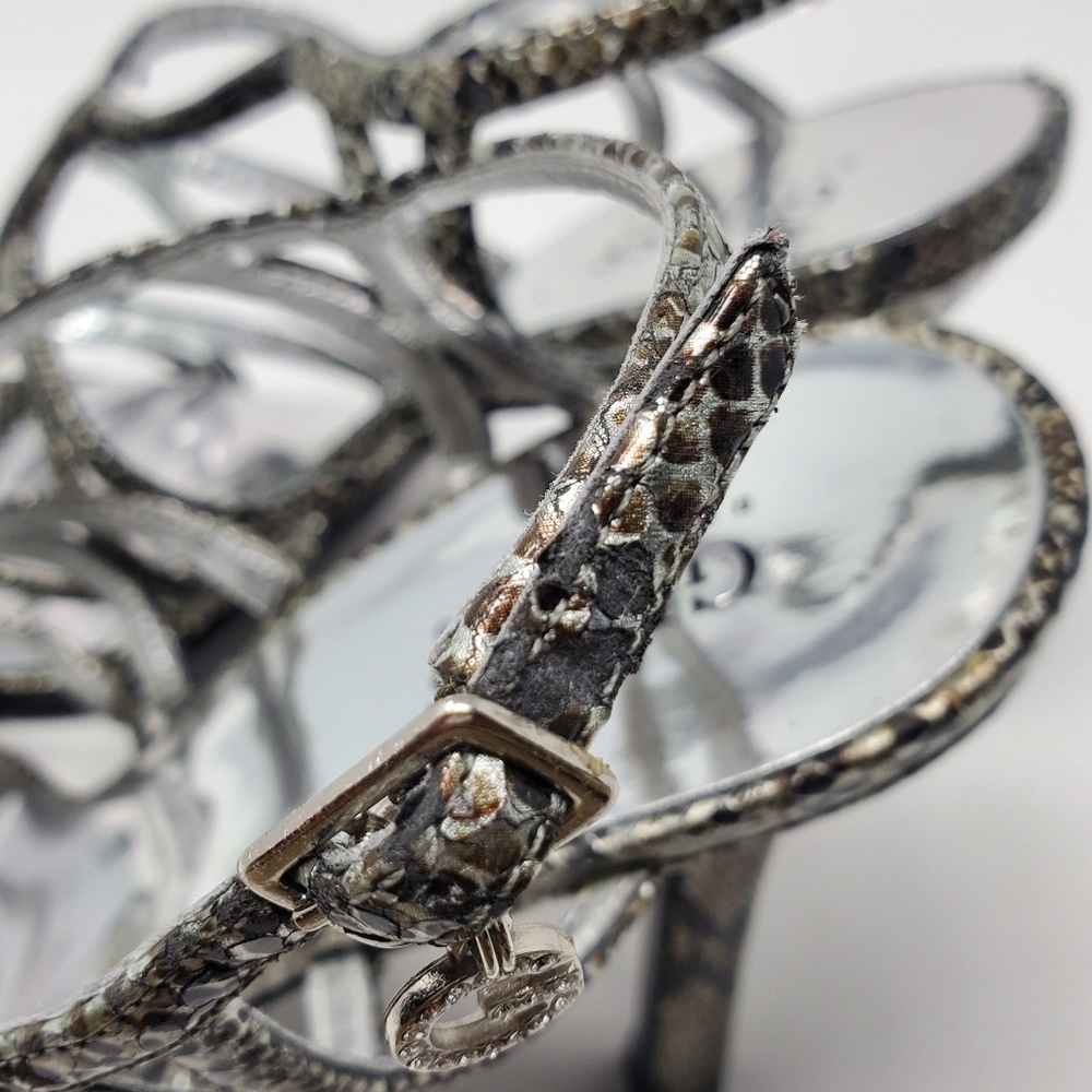 GUESS by Marciano Snakeskin Silver Strappy Heels - Picture 6 of 6